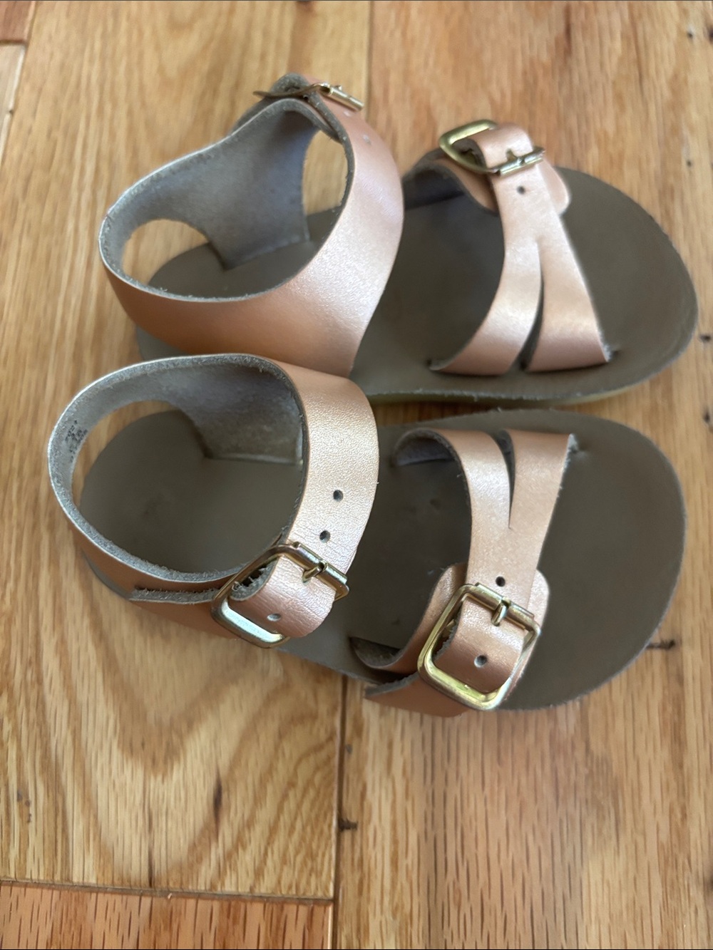 Salt Water Rose Gold Buckle Sandals 3